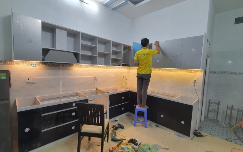  Thi Công Tủ Bếp Nhà Anh Lộc – Hóc Môn
